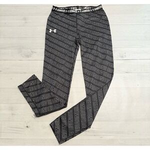 Under armour girls black white under armour words leggings youth large‎